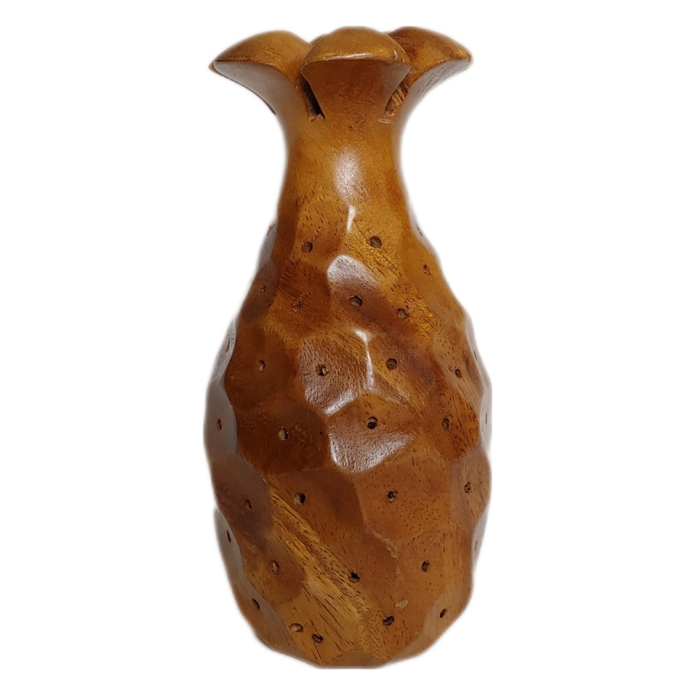 Decorative Wooden Pineapple for Cute Tropical Home Accent Decor